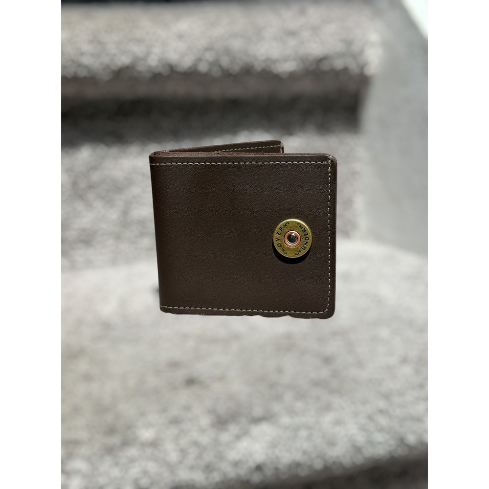 Over Under Traditionalist Genuine Leather Bi-Fold Wallet Brown Made in USA Men